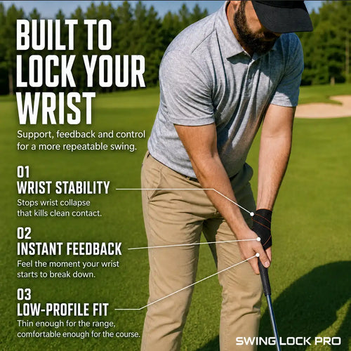 Swing Lock Pro Golf Wrist Support for Stability, Control & Pain Relief